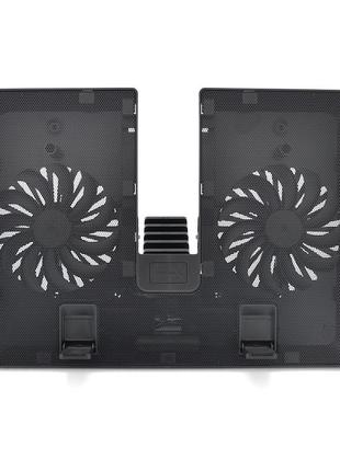 Подставка под ноутбук deepcool u-pal, 10-15,6", 2*140mm 1000±10% rpm, корпус пластик+алюминий, 390 х 280 х