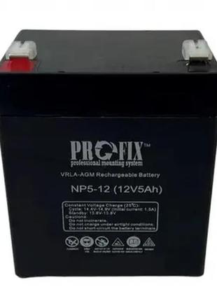 Аккумулятор profix vrla-agm, 12v 5ah (np5-12)