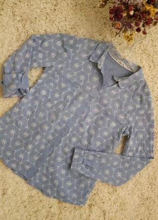 Стильная рубашка коттон из прошвы whire stuff