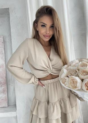 Костюм топ спідниця 4 кольори