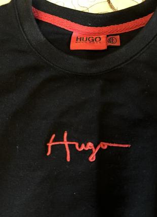 Кофта свитшот hugo boss классная стильная черная с логотипом2 фото