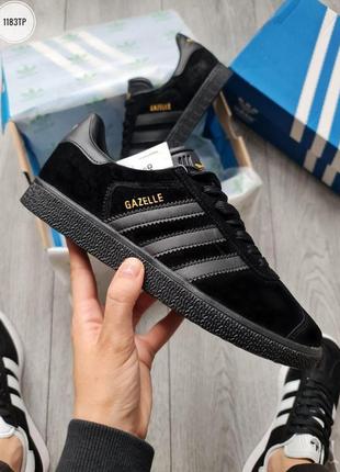Чорні замшеві кросівки адідас газель унісекс adidas gazelle card
