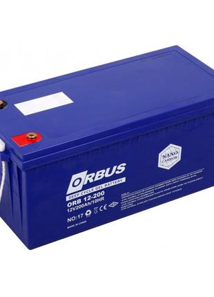 Аккумуляторная батарея orbus cg12200  gel 12 v 200 ah  (522 х 238 х 222) black 62 kg q1/24