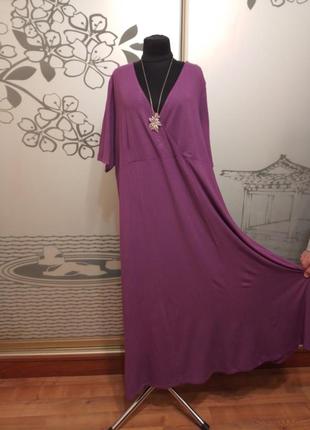 Натуральное вискозное трикотажное платье большого размера батал3 фото