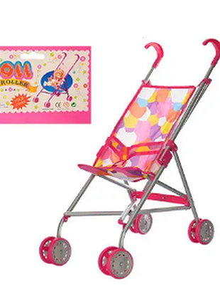 Коляска 9302w  для ляльки, подвійні колеса, 55-49-26 см