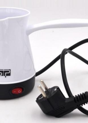 Турка електрична, електро турка для кави, електротурка з автовідключенням під час закипання. колір: білий6 фото