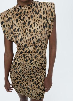 Wow коротка леопардова сукня zara new