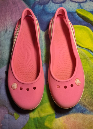 Crocs кроксы оригинал на девочку розовые j4 22.5 см