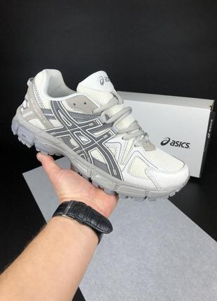 Мужские сетчатые, серые с бежевым, стильные кроссовки asics gel kahana 8. от 41 до 45 гг. 12225 дш3 фото