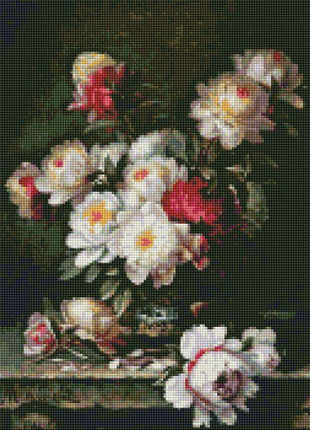 Алмазна мозаїка  "ваза з півонією" ©paul de longpre amo7385 40х50