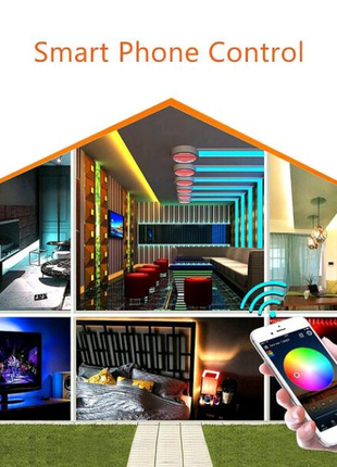 Світлодіодна стрічка smd 5050 rgb led 5 м ip65 з пультом та блоко3 фото