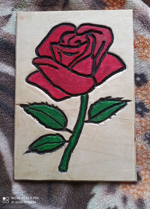 Картина з фанери "роза"
