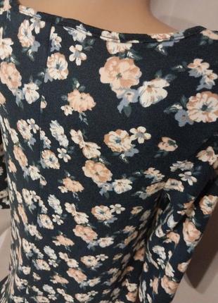 Мягкое трикотажное платье цветочный принт5 фото
