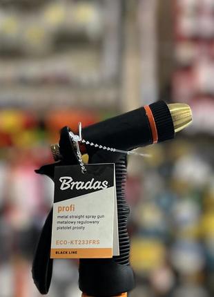 Пистолет для полива металлический bradas profi регулируемый, eco-kt233frs