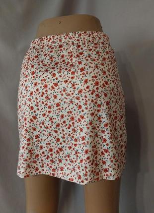 Трендовая эластичная юбка мини цветочный принт4 фото