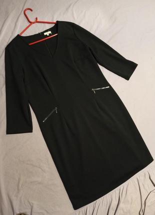 Трикотажное-стрейч,офисное,чёрное платье,большого размера,tom tailor4 фото