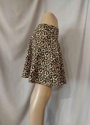 Новая трикотажная юбка леопард сзади на молнии вискоза2 фото