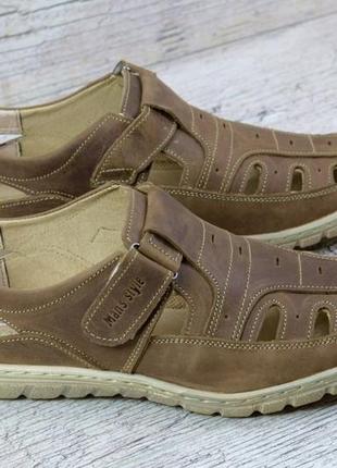 Літні шкіряні чоловічі напівчеревики/туфлі/сандалі/босоніжки/мокасини