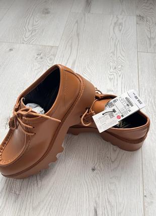 Кожаные туфли лоферы zara2 фото