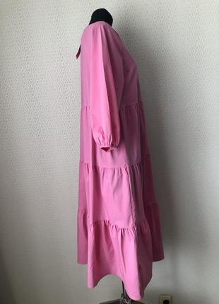 Новое (с этикеткой) ярусное розовое платье от lc waikiki, размер м3 фото