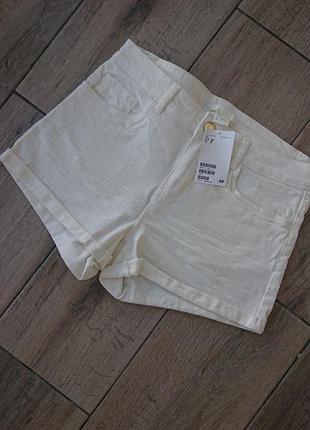 Белые женские шорты h&m xs 34/4/4 160/64