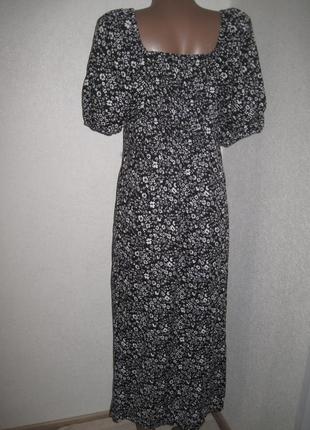 Черно-белое вискозное платье pep&co р-р142 фото