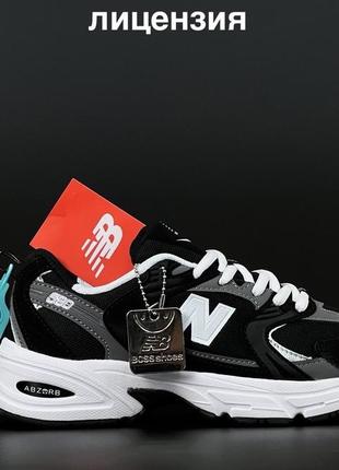 Кросівки new balance 530 black white модные кроссовки нью беланс 530 чёрные с белым