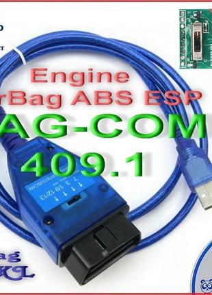 Elm327 usb vag-com 409.1 vag kkl k-line ftdi obd2 з перекл по лін