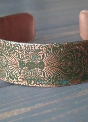 Медный браслет с инкрустацией "арабская весна"