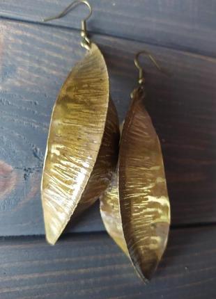 Латунные серьги ручной работы "лимончела"