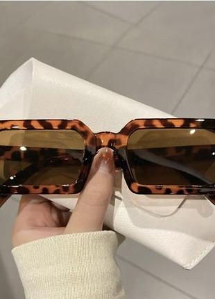 Квадратные леопардовые солнечные очки uv 400