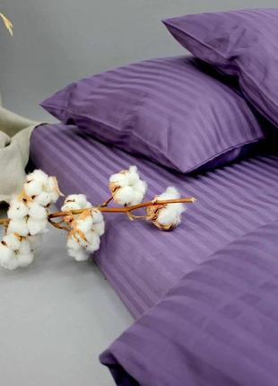 Комплект постельного белья страйп-сатин, лаванда1 фото