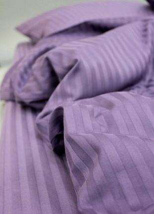 Комплект постельного белья страйп-сатин, лаванда2 фото