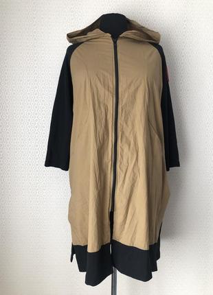 Новое (без этикетки) комбинированное тонкое летнее пальто кежьюал с капюшоном, италия, размер l-3xl2 фото