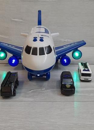 Самолёт, 660а-242, набор, полиция, инерция, свет, звук, грузовой9 фото