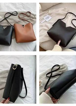 Брендовий дизайнерська сумка через плече в комплекті з гаманцем4 фото