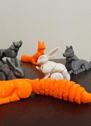 Іграшки надруковані на 3д принтері. дракон, лисиця, вовк,заєць...1 фото