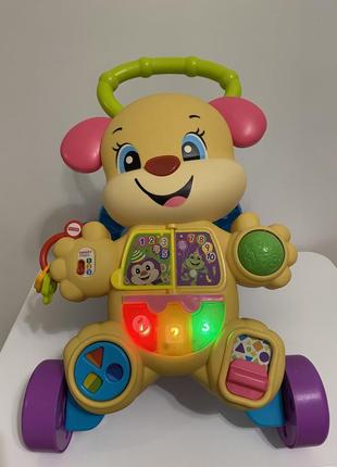 Ходунки - штовхач fisher-price laugh & learn, puppy walker розумне цуценя зі звуковими ефектами (fhy95)3 фото