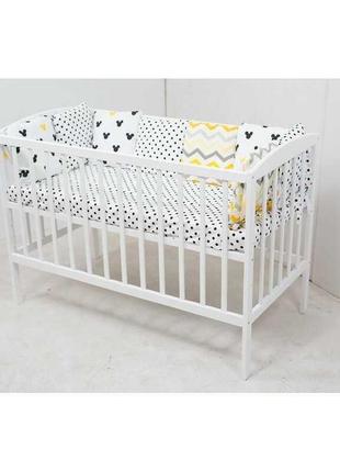 Ліжко  для немовлят "anet" 3 висоти, 60х120 см, бук, фарбоване4 фото