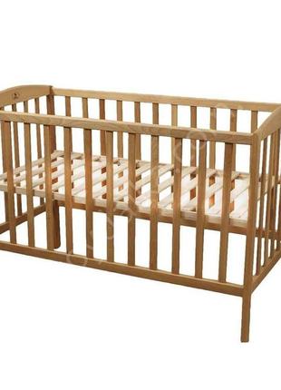 Ліжко  для немовлят "anet" 3 висоти, 60х120 см, бук, фарбоване6 фото