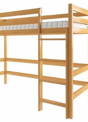 Ліжко горище "еко" дерев'яне вільха, спальное место 80х190 чердак