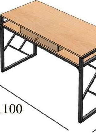 Стол рабочий ромбо 110x50х76 см в стилі лофт офісний стіл пись...5 фото