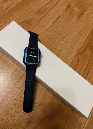 Apple watch series 7 45mm blue aluminum case with abyss blue spor