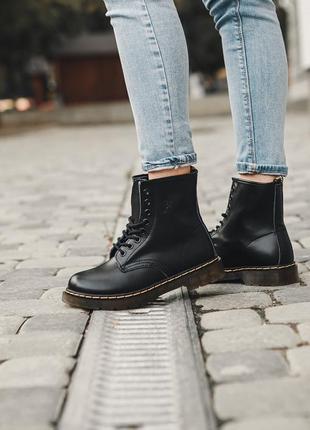 Черевики зимові на мкху dr. martens 1460 fur черевики на хутрі