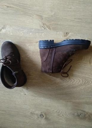 Женские зимние ботинки, 38 р, нубук, мех натуральный, коричневый2 фото