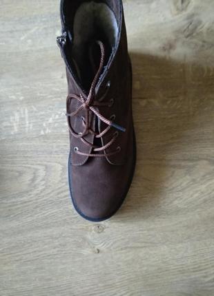 Женские зимние ботинки, 38 р, нубук, мех натуральный, коричневый6 фото