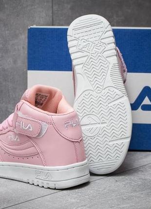 Кроссовки  fila white , розовые, р. 34,35,36,37,38 размер, ботинки, хайтопы3 фото