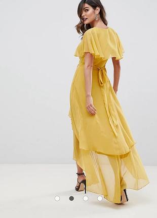 Нарядное миди платье с кейпом asos disign