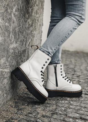 Ботинки зимние на меху dr. martens jadon fur черевики зимові з хутром1 фото