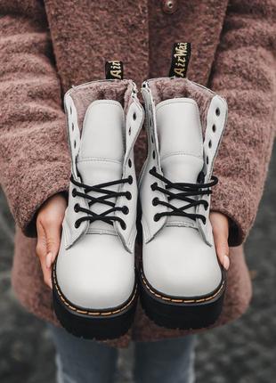 Ботинки зимние на меху dr. martens jadon fur черевики зимові з хутром4 фото